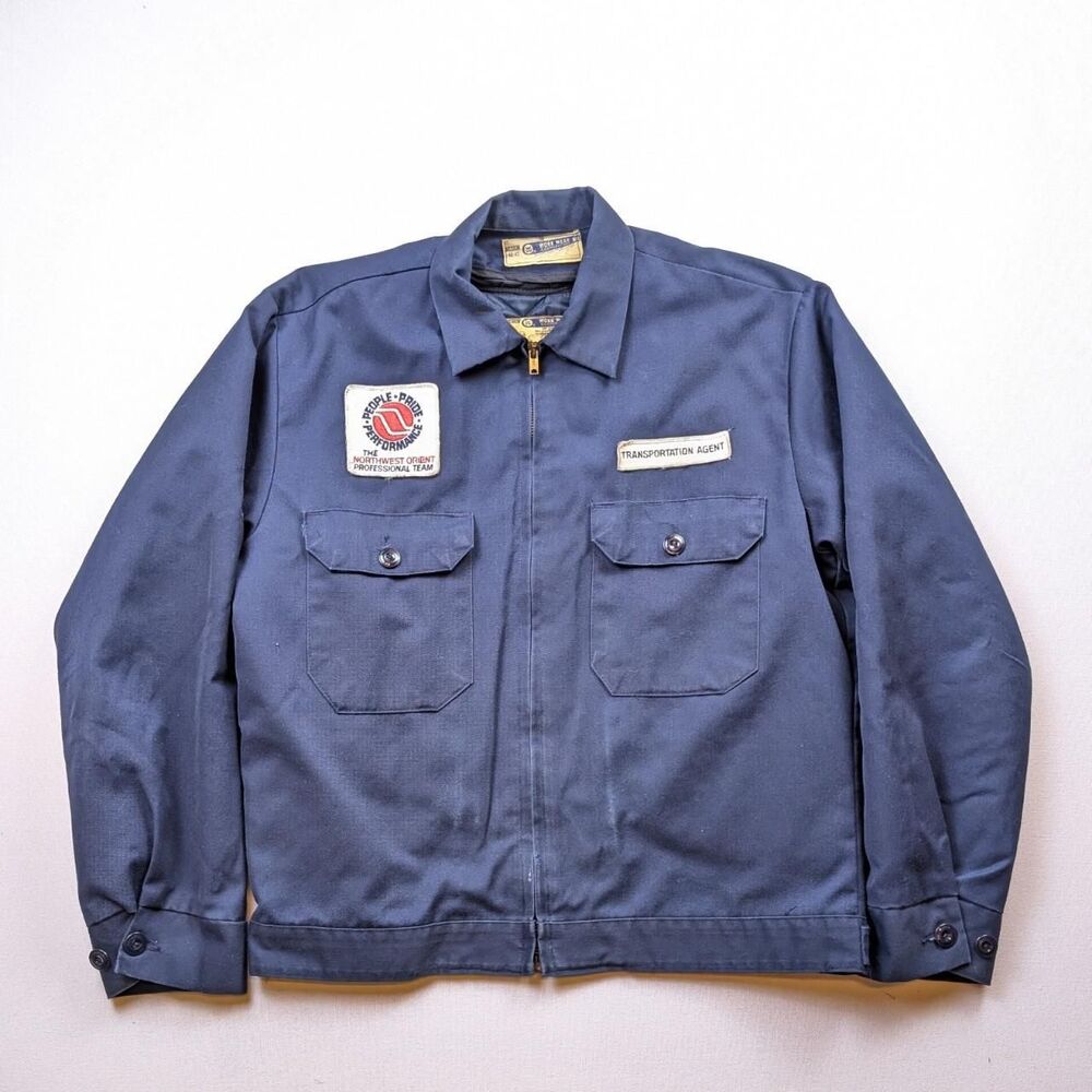 Vintage 60s Sears Workwear Jacket Northwest Airlines Delta Aviation Size Medium
